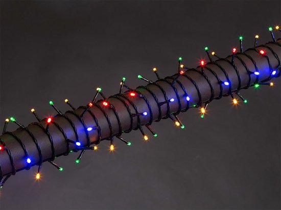 Stella LED, lichtslinger, 8 m, 120 leds, veelkleurig, groene kabel, voor binnen en buiten, 24 V