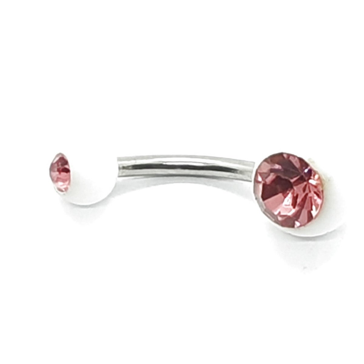 Navel Piercing - Wit Met Steentjes