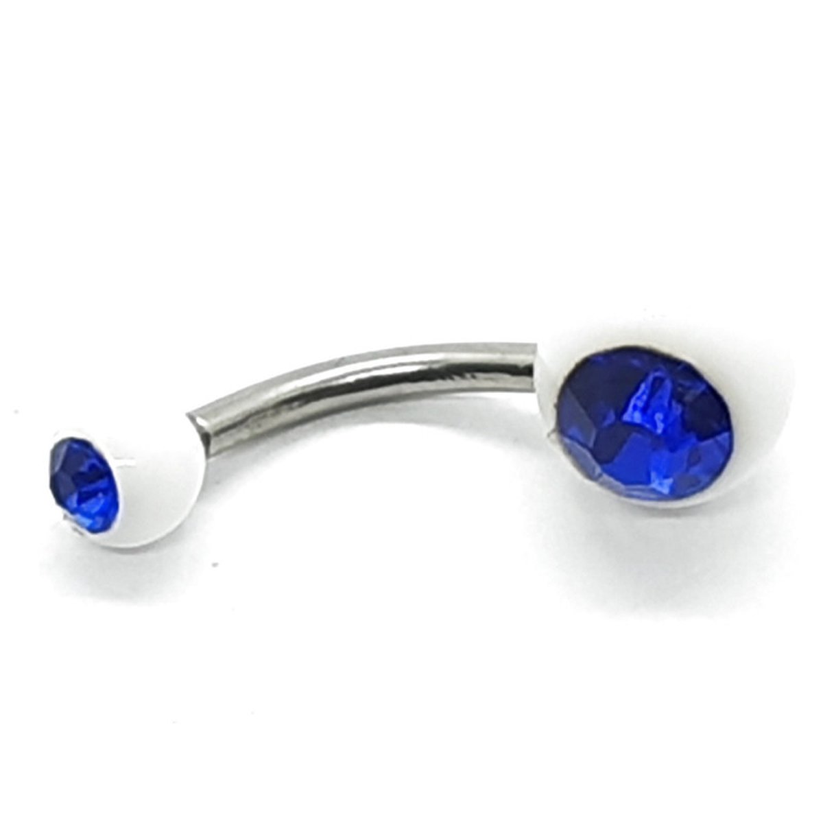 Navel Piercing - Wit Met Steentjes