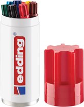 edding 3000 Marqueur permanent - étui métallique de 8 stylos multi-couleur - pointe ronde 1,5-3 mm - sèche vite - résiste à l'eau et à l'essuyage - pour carton, plastique, bois, métal - boîte