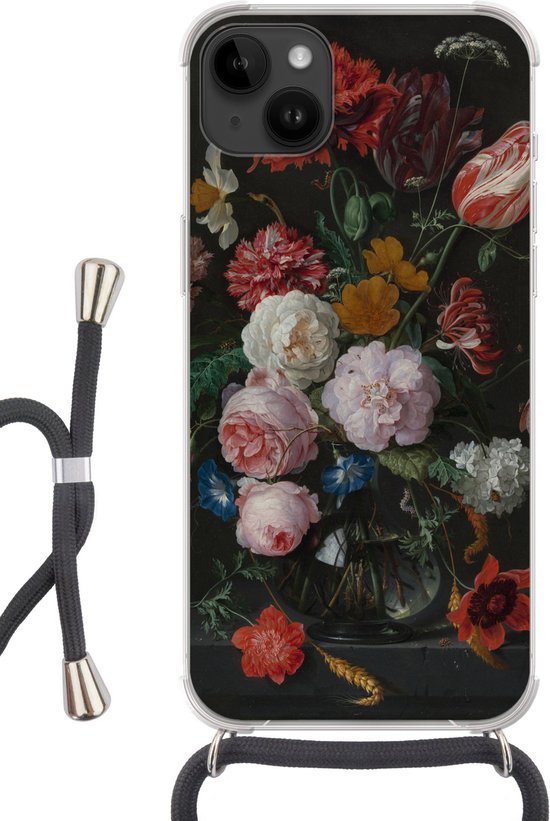 Apple iPhone 14 Plus Crossbody Case Stilleven met bloemen in een