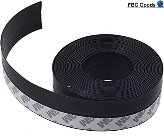 FBC Goods - Zwart - 10 Meter - Tochtstrips voor deuren - Tochstrip - Tochtstopper - Tochtstrip deur - Tochtband - Deurborstel - Tochtstrips - Tochtstrip raam - Tochtborstel - Tocht - Kou - Energiebesparend - Isolatie - Tochtrol - Tochthond