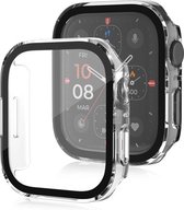 By Qubix Hard case 44mm - Transparant - Geschikt voor Apple Watch 44mm hoesje - screenprotector - Bescherming iWatch - Bescherm hoesje