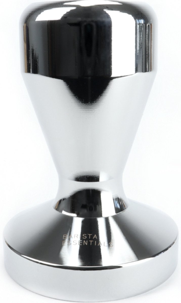 MEION Espresso Tamper 49 mm koffiestamper, gekalibreerde dubbele veerbelaste Barista-stamper met roestvrijstalen basis, wordt geleverd met aluminium opbergpad (49 mm, zilver