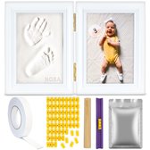 TIKIBOE Baby Fotolijst - Gipsafdruk baby - Klei Afdruk Baby Voet en Hand - Kraamcadeau Jongen of Meisje - Babyshower - Kraampakket/Geboorte Cadeau - Baby Art