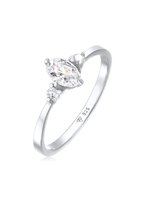 Elli Dames Ring Dames Verlovingsring Ovaal met Zirkonia Kristallen 925 Sterling zilver
