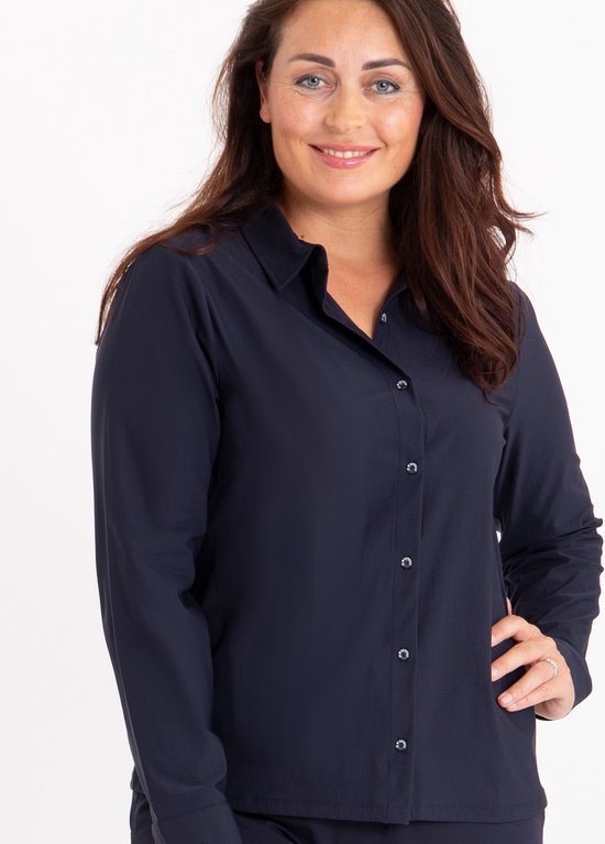 Chemisier bleu Je m'appelle - Femme - Tissu de voyage - Taille S - 2 tailles disponibles