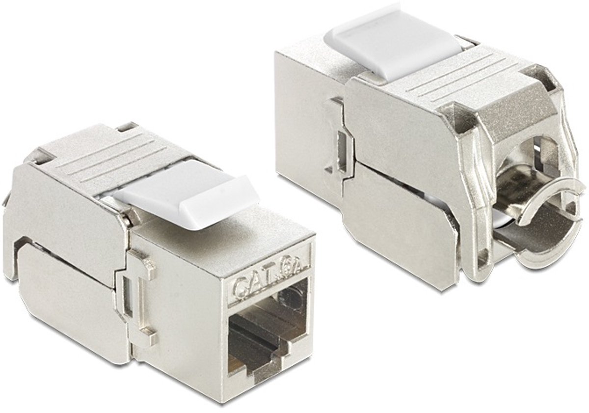 STP CAT6a 10 Gigabit Keystone module RJ45 - LSA (toolless) / gegoten zink (24 stuks)