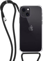 Hoes Geschikt voor iPhone 14 Plus Hoesje Transparant Met Telefoonkoord Cover Shock Proof Case Koord Hoes