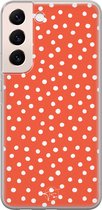 Coque Samsung Galaxy S22 Plus silicone - Pois Oranje - Coque souple pour téléphone - Oranje - Pois