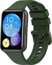 Siliconen Smartwatch bandje - Geschikt voor Huawei Watch Fit 2 siliconen bandje - legergroen - Strap-it Horlogeband / Polsband / Armband