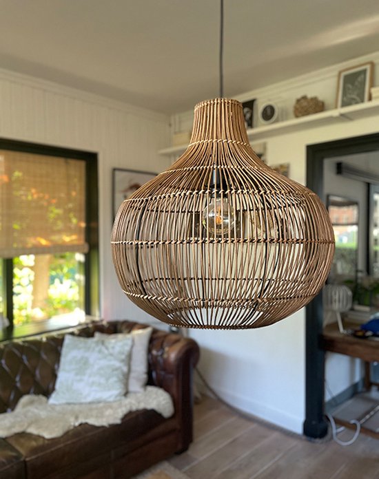 Light & Living Hanglamp Pacino - Bruin - Ø50cm - Bohemian - Hanglampen Eetkamer, Slaapkamer, Woonkamer