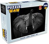 Puzzel Olifant - Oren - Zwart - Wit - Legpuzzel - Puzzel 1000 stukjes volwassenen