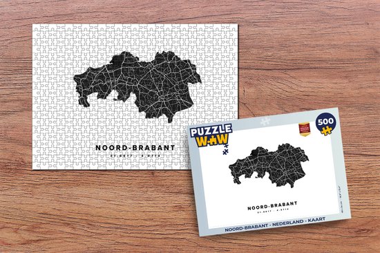 Puzzel Noord-Brabant - Nederland - Kaart - Legpuzzel - Puzzel 500
