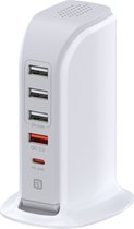 Luxebass USB Hub | 5-in-1 Bureau Oplader/Oplaadstation | 35 Watt | Quickcharge & USB-C - LB-P135