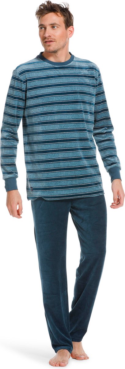 Pastunette heren pyjama velours 23222-614-2 - Blauw