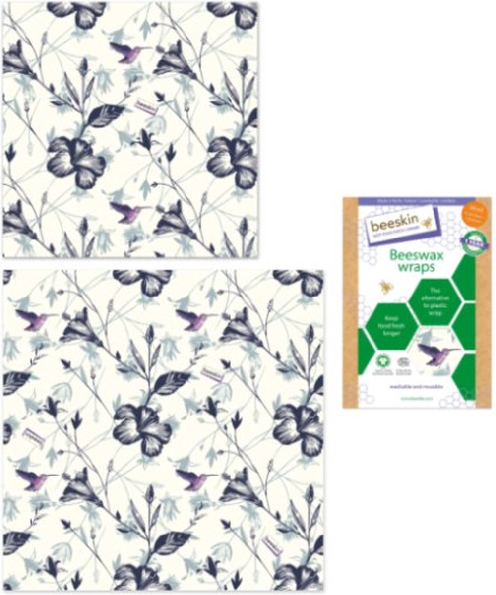 Bijenwasdoeken Set - Medium en Large - Hummingbird