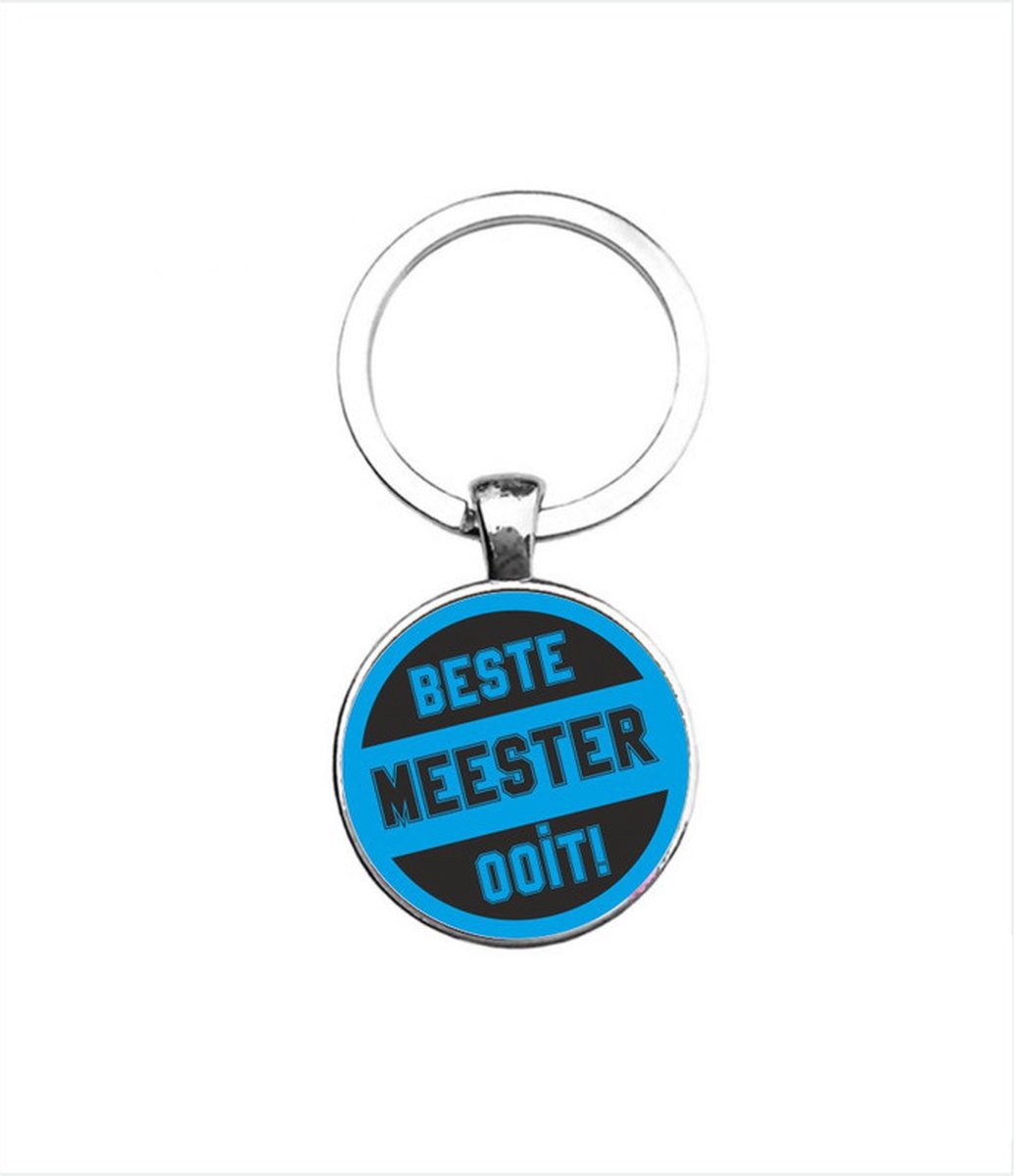 Sleutelhanger Glas - Beste Meester Ooit