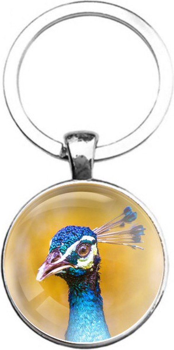 Sleutelhanger Glas - Pauw