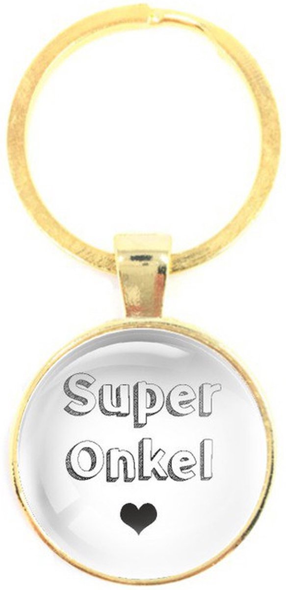 Sleutelhanger Glas - Super Onkel