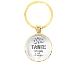 Sleutelhanger Glas - De Liefste Tante Is Toevallig Wel De Mijne