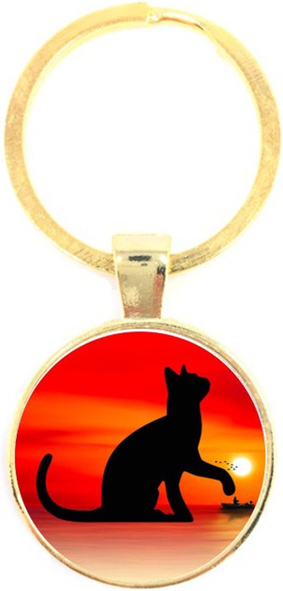 Sleutelhanger Glas - Kat