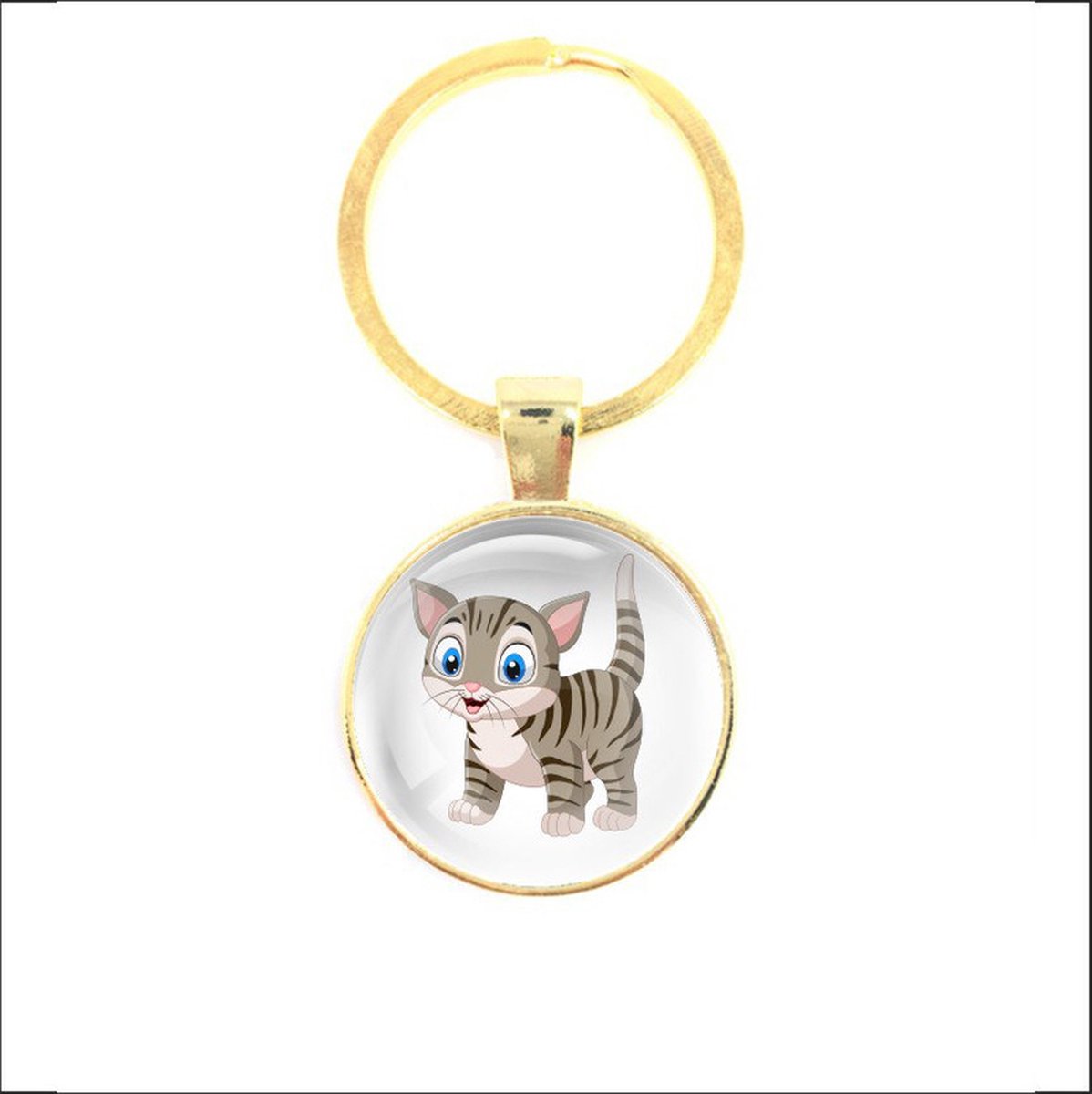 Sleutelhanger Glas - Kat