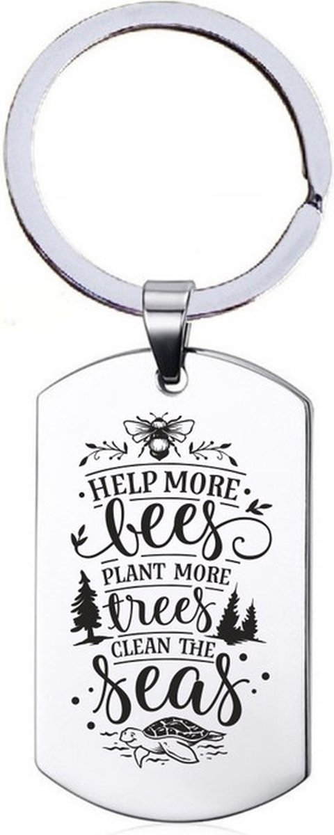 Sleutelhanger RVS - Help More Bees