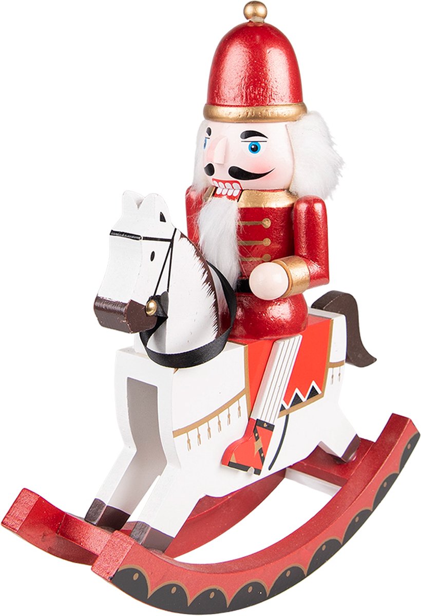 Clayre & Eef Beeld Notenkraker 30 cm Rood Groen MDF