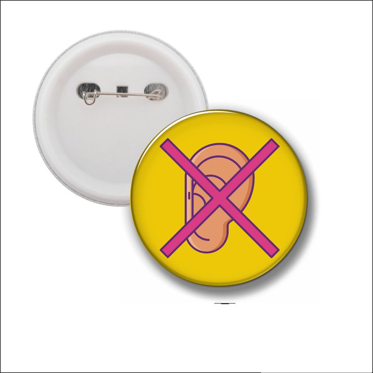 Button Met Speld 58 MM - Slechthorend