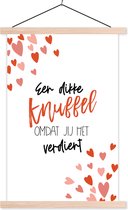 Posterhanger incl. Poster 40x60 cm - Schoolplaat - Beterschap - Spreuken - Knuffels - Textielposter - Blanke latten