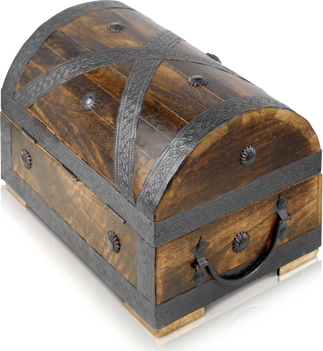 BRYNNBERG coffre au trésor de pirate en bois Dominique 24x20x15cm