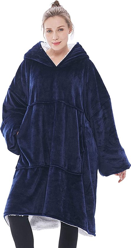 Oversized Hoodie Deken - Warme Sherpa Fleece - Unisex & Dubbelzijdig - Perfect voor Winter