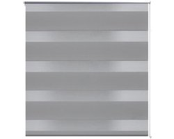vidaXL - Zebra - rolgordijn - 120,9 - x - 175 - cm - stofbreedte - 116,7 - cm - grijs