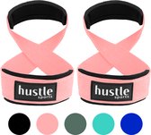 hustle - hustle sports - Sangles de levage en forme de 8 avec rembourrage - Convient pour le Fitness, le crossfit, l'haltérophilie, la Musculation, l'haltérophilie, la Musculation - 1 paire - Rose