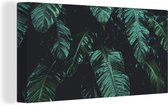 Canvas Schilderij Jungle - Palmboom - Bladeren - Tropisch - 80x40 cm - Wanddecoratie