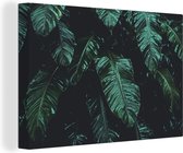 Canvas Schilderij Jungle - Palmboom - Bladeren - Tropisch - 90x60 cm - Wanddecoratie