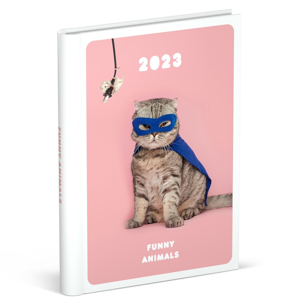 Grappige dieren agenda 2023 - Lannoo - verborgen ringband - 1 week per 2 pagina's - 11 x 15 cm - kat