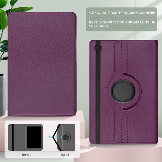 Coque Samsung Galaxy Tab A8 – Coque Samsung Tab A8 – Coque Galaxy Tab A8 – Coque Samsung Galaxy Tab A8 2022 – Étui rotatif pour tablette – Violet