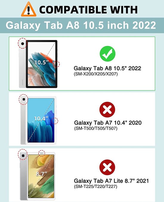 Coque Samsung Galaxy Tab A8 – Coque Samsung Tab A8 – Coque Galaxy Tab A8 – Coque Samsung Galaxy Tab A8 2022 – Étui rotatif pour tablette – Violet