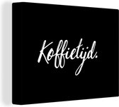 Tableau sur toile Citations - Dictons - Coffee Time - Café - 160x120 cm - Décoration murale XXL