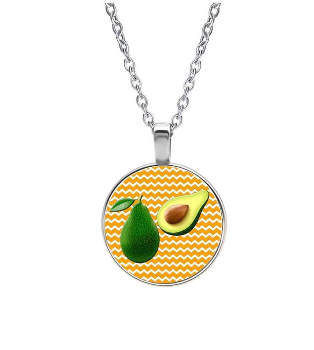 Ketting Glas - Avocado