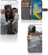 GSM Hoesje iPhone 14 Pro Max Wallet Book Case Honden Labrador