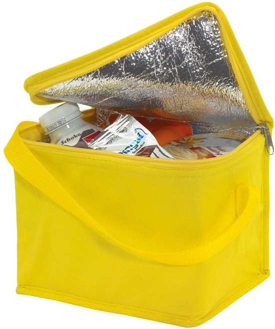 Kleine koeltas voor lunch - geel - 20 x 13 x 17 cm - 4.5 liter - Koeltassen - medicijnen/sixpack van Toivo — afbeelding 4
