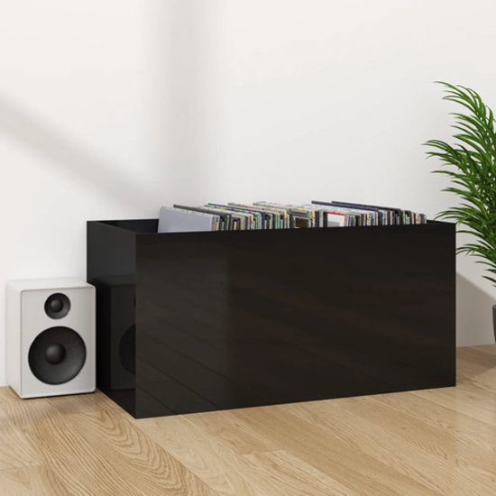 Lp Box Hout vidaXL Opbergbox voor LP's 71x34x36 cm bewerkt hout hoogglans zwart ...