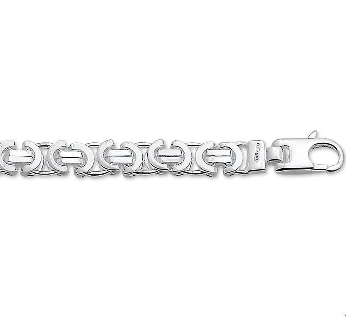 Zilveren Collier konings plat 6 1002074 60 cm
