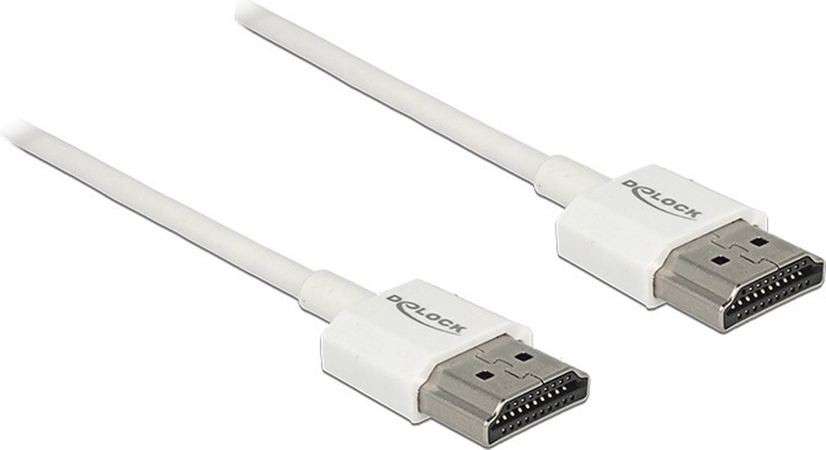 Dunne Premium HDMI kabel - versie 2.0 (4K 60Hz) / wit - 1 meter