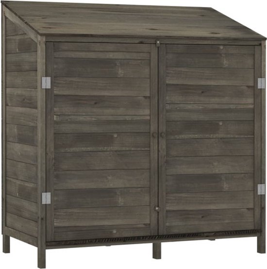 vidaXL - Tuinschuur - 102x52x112 - cm - massief - vurenhout - antracietkleurig