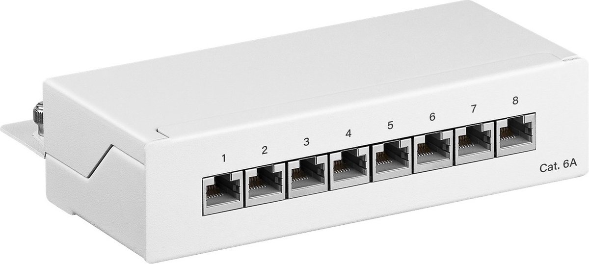 CAT 6a mini/desktop patchpaneel, 8-poorts (1 U)