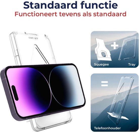 Tempered Glass Rosso Apple iPhone 14 Pro avec Plateau d'Installation